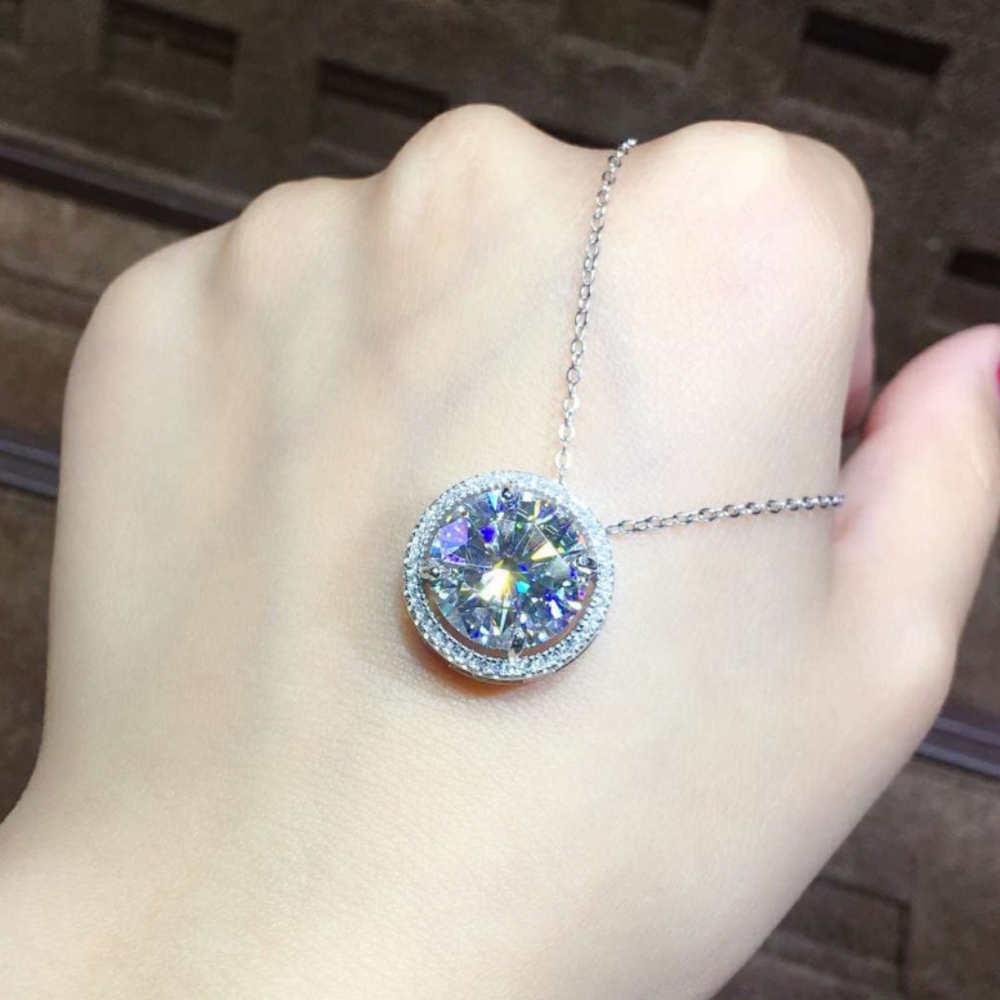Sterling silver 6ct diamond necklace - Picture 4 of 5